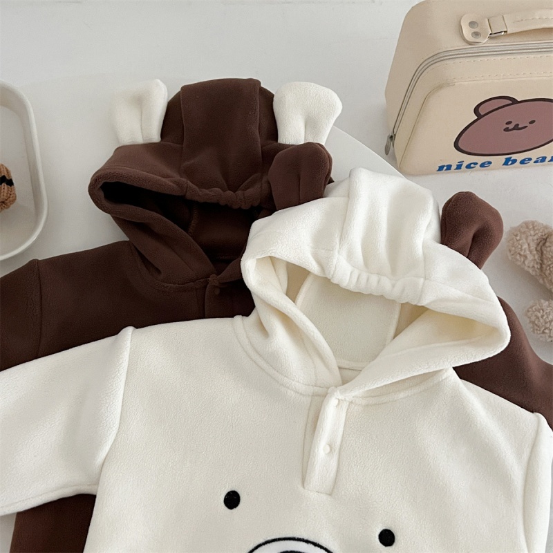 Baby Girl/Boy Cute Bear Ears Hoodie Long Sleeve Romper