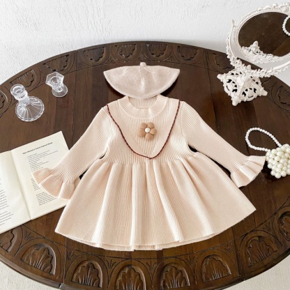 Baby Girl Floral Knit Long Sleeve Dress