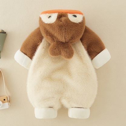 Baby Girl/Boy Long Sleeve Hooded Thickened Warm Cartoon Penguin Romper