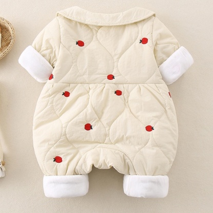 Baby Girl Clip Cotton Cute Strawberry Romper with Bag