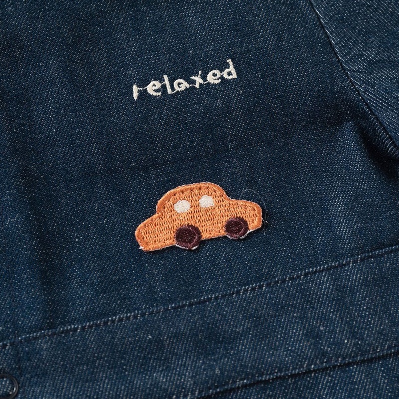 Baby Boy Casual Embroidery Denim Romper