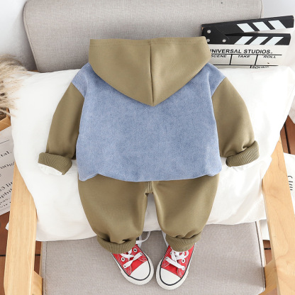 3pcs Baby Boy/Girl Long Sleeve Casual Simple Hooded Set