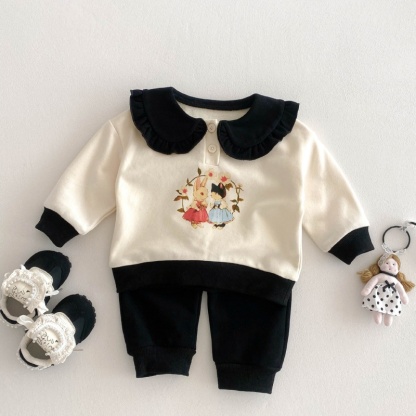 2pcs Baby Girl Cute Animal Princess Lapel Set