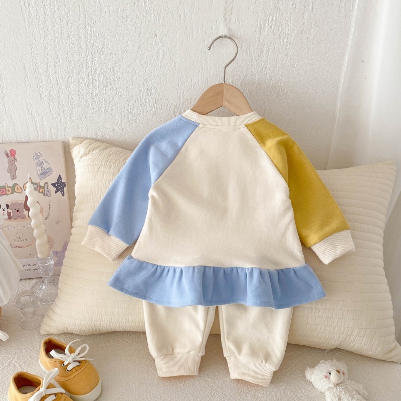 2pcs Baby Girl Fashion Alphabet Cartoon Simple Set