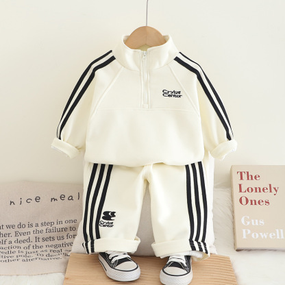 2pcs Baby Boy Sweatshirt Sport Casual Set