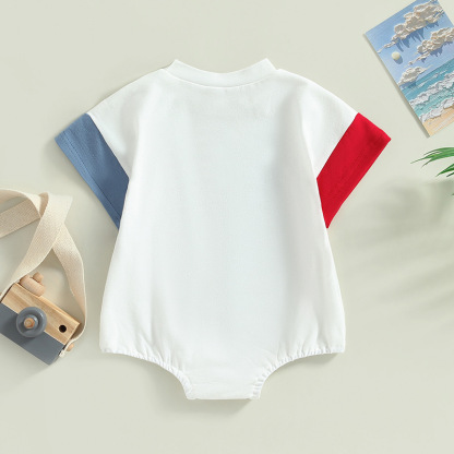 Baby Boy/Girl American USA Print Short Sleeve Bodysuit