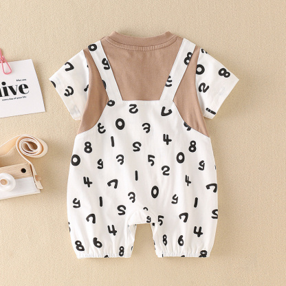 Baby Boy/Girl Cute Puppy Cartoon Letter Romper