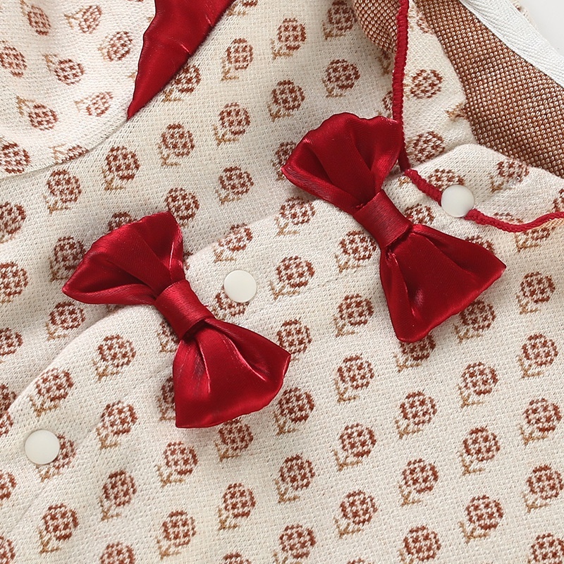 Baby Girl Bow Tie With Sash Closure Romper