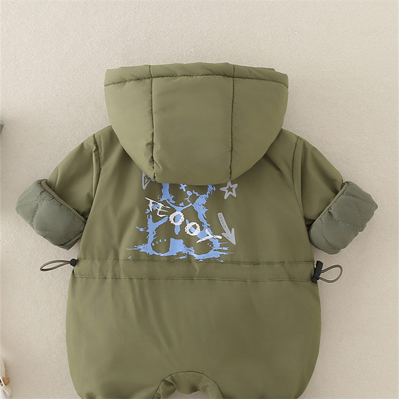 Baby Boy Cute Bear Cotton Thickened Long Sleeve Romper