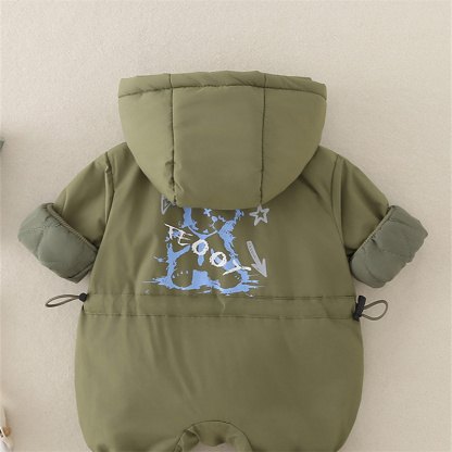 Baby Boy Cute Bear Cotton Thickened Long Sleeve Romper