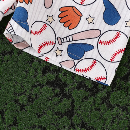 2pcs Baby Boy Cute Baseball T-shirt with Pant Set