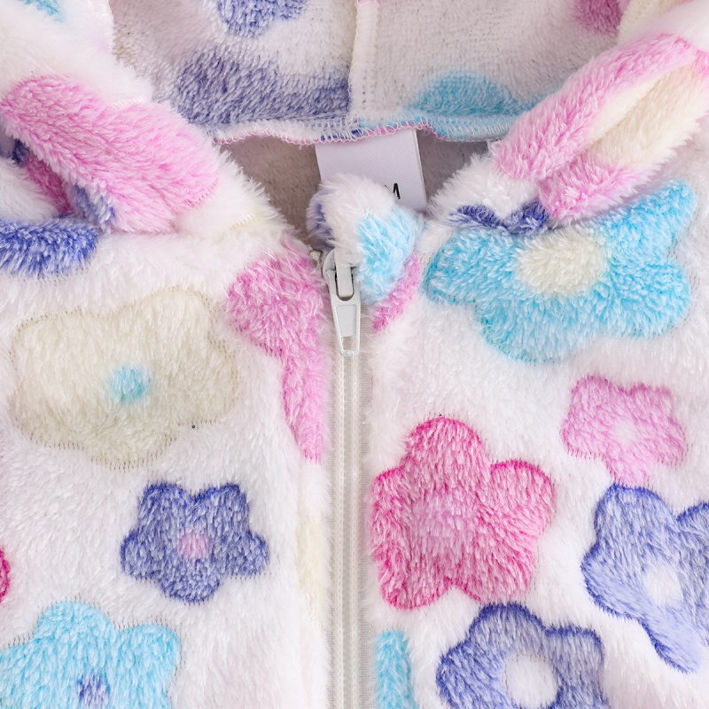 Baby Girl Colourful Floral Flannel Romper