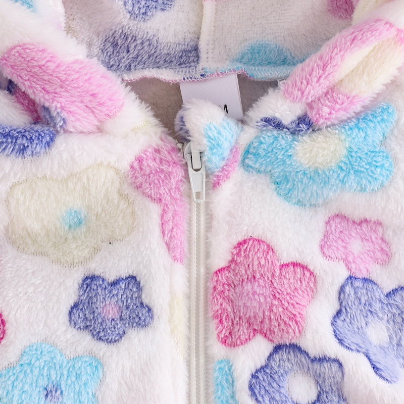 Baby Girl Colourful Floral Flannel Romper