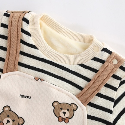 Baby Boy Fake Two Bear Padded Romper
