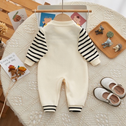 Baby Boy Big Eyes Stripe Fake Two Romper