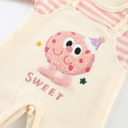 Baby Girl Eggplant Party Stripes Romper