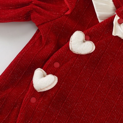 Baby Girl Red Velvet Heart Romper