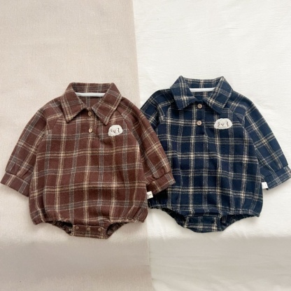 Baby Boy Plaid Long Sleeve Bodysuit 
