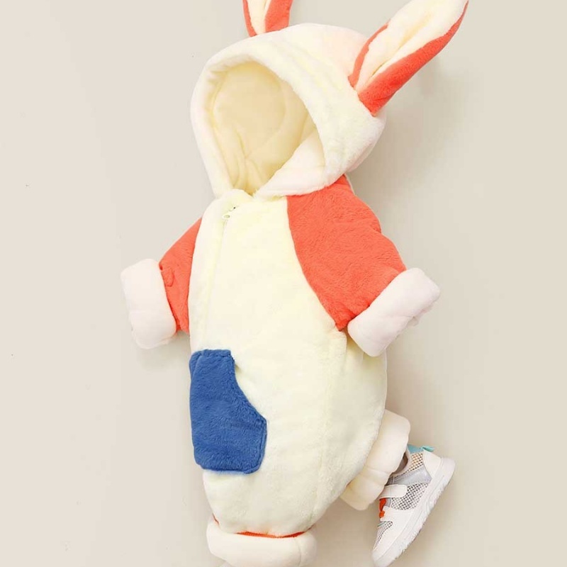 Baby Girl Thickened Carrot Rabbit Ears Romper