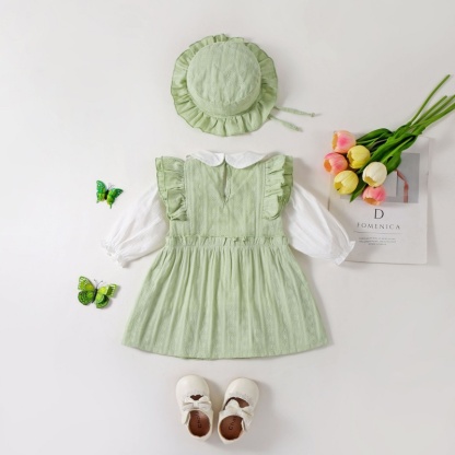 2pcs Baby Girl Long Sleeve Tulip Dress with Hat