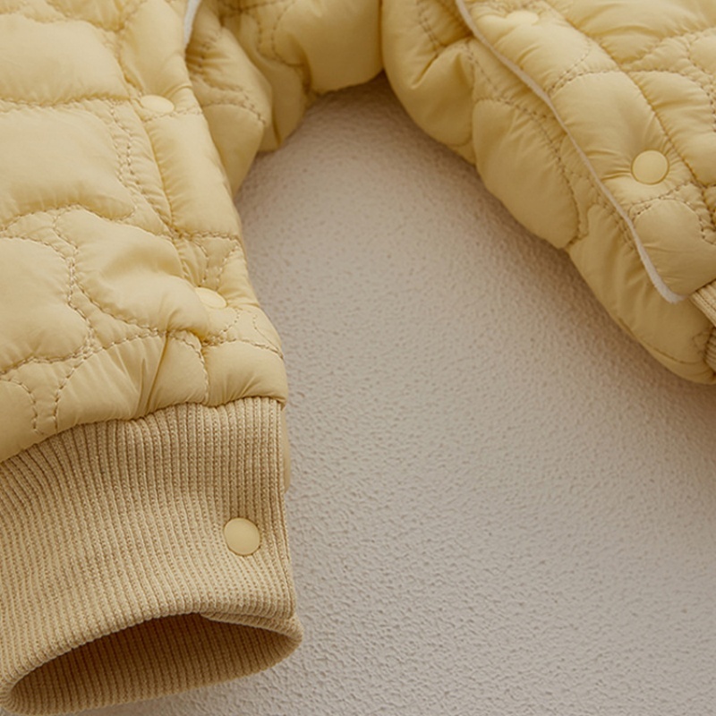 Baby Girl/Boy Long Sleeve Cute Bear Thickened Hooded Zip Romper