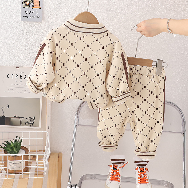 2pcs Baby Boy/Girl Long Sleeve Alphabet Casual Zip Set
