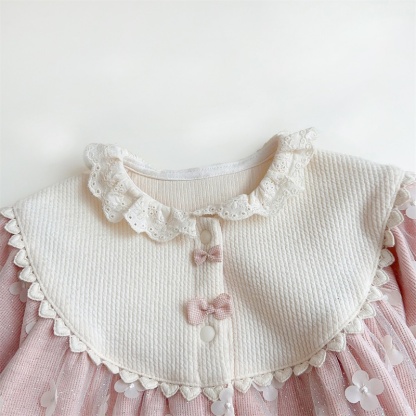 Baby Girl Cute Stereoscopic Flower Long Sleeve Romper
