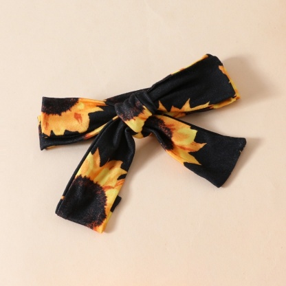 2pcs Baby Girl Alphabet Sunflowers Long Sleeve Set With Hairband