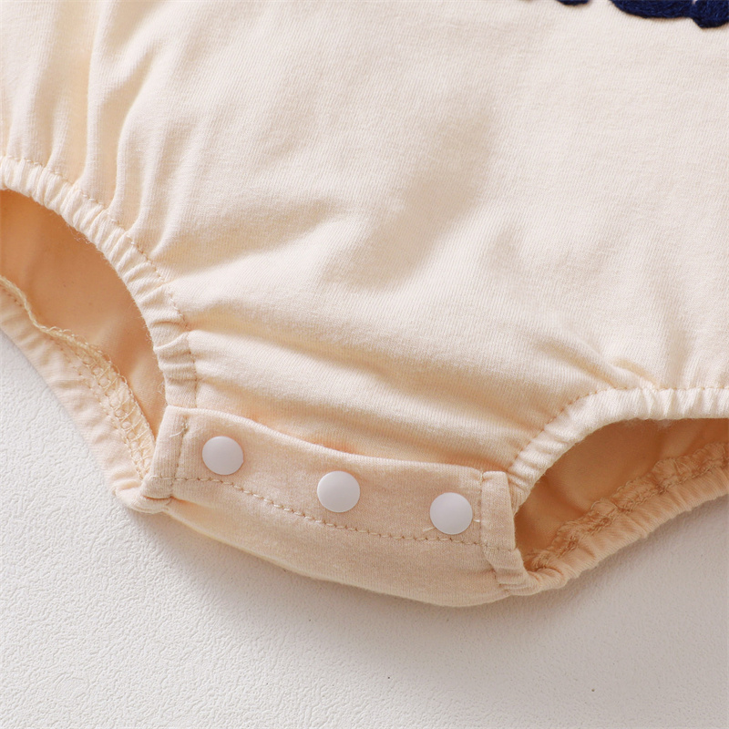 Baby Boys American Towel Embroidered Letters Short Sleeve Bodysuit