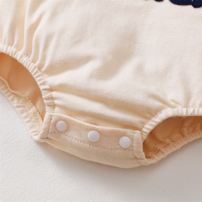 Baby Boys American Towel Embroidered Letters Short Sleeve Bodysuit