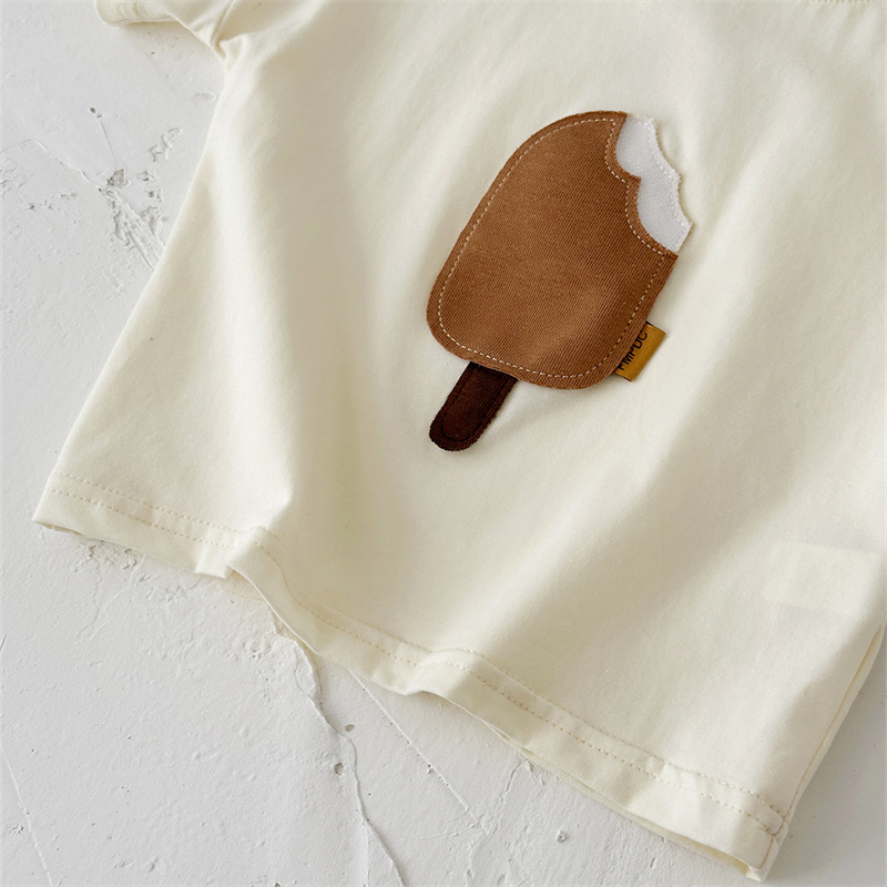 2pcs BabyBoy Ice Cream Cute T-shirt with Pant Set