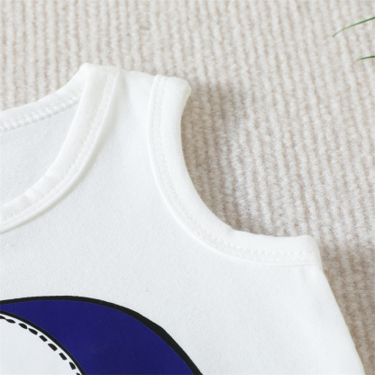 2pcs Baby Boy/Girl Independence Day cap and Letter Print Sleeveless with Pant Set
