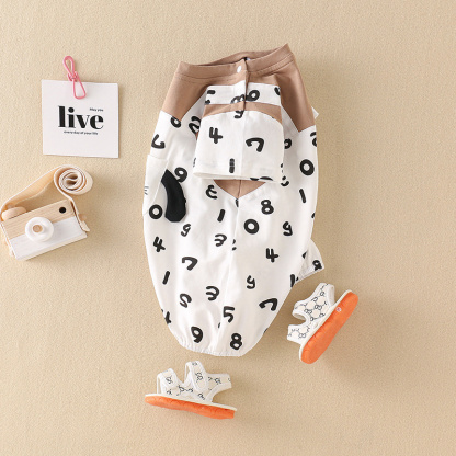 Baby Boy/Girl Cute Puppy Cartoon Letter Romper