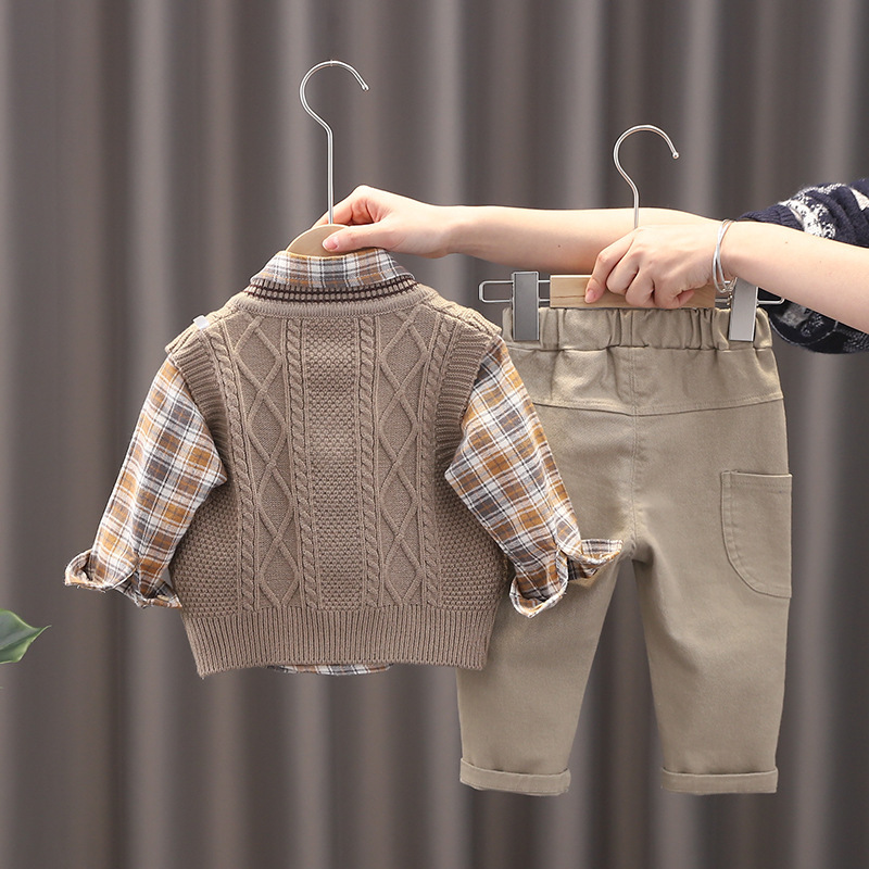 Baby Sweater Vest Three Piece Set