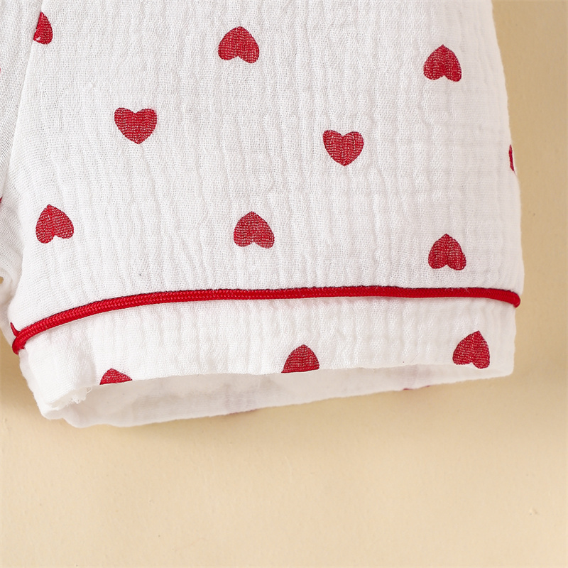 2pcs Baby Girl/Boy Red Heart Cute T-shirt with Pant Set