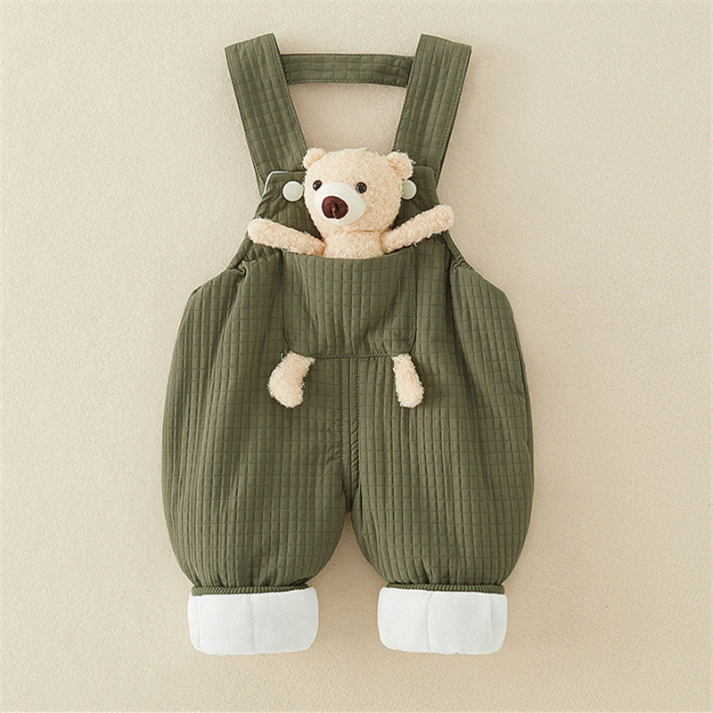 Baby Boy Cute Bear Bib Pants Romper