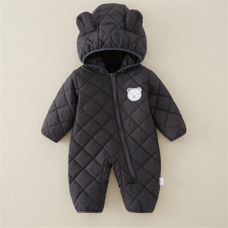 Baby Boy/Girl Cute Bear Thickened Hooded Romper