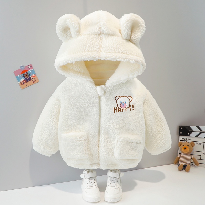 Baby Cute Bear Hooded Thickened Plush Top