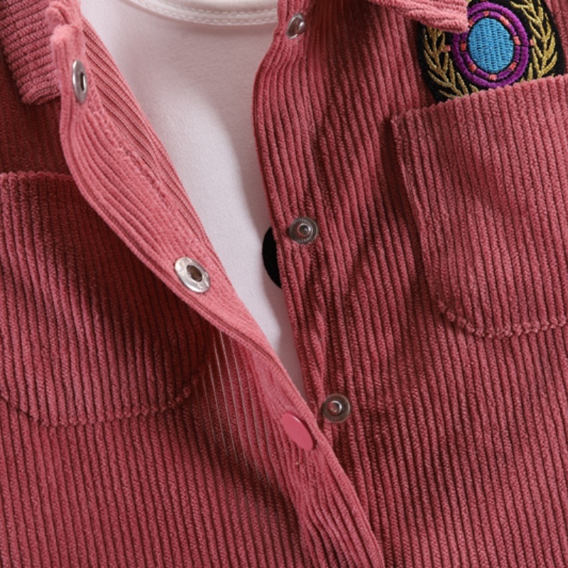 2pcs Baby Boy/Girl Chest Badge Corduroy Set