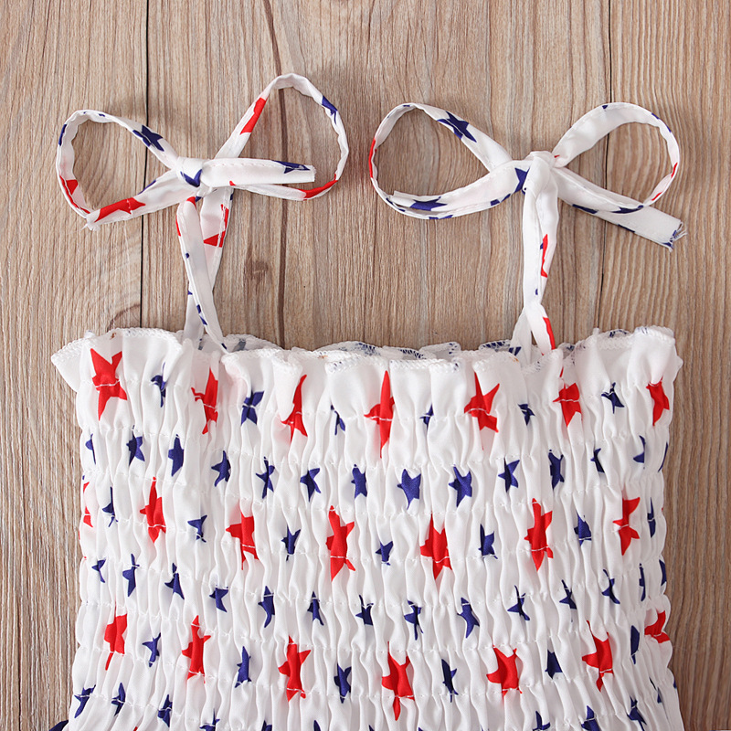 Baby Girl Independence Day Strappy Ensign Print Dress