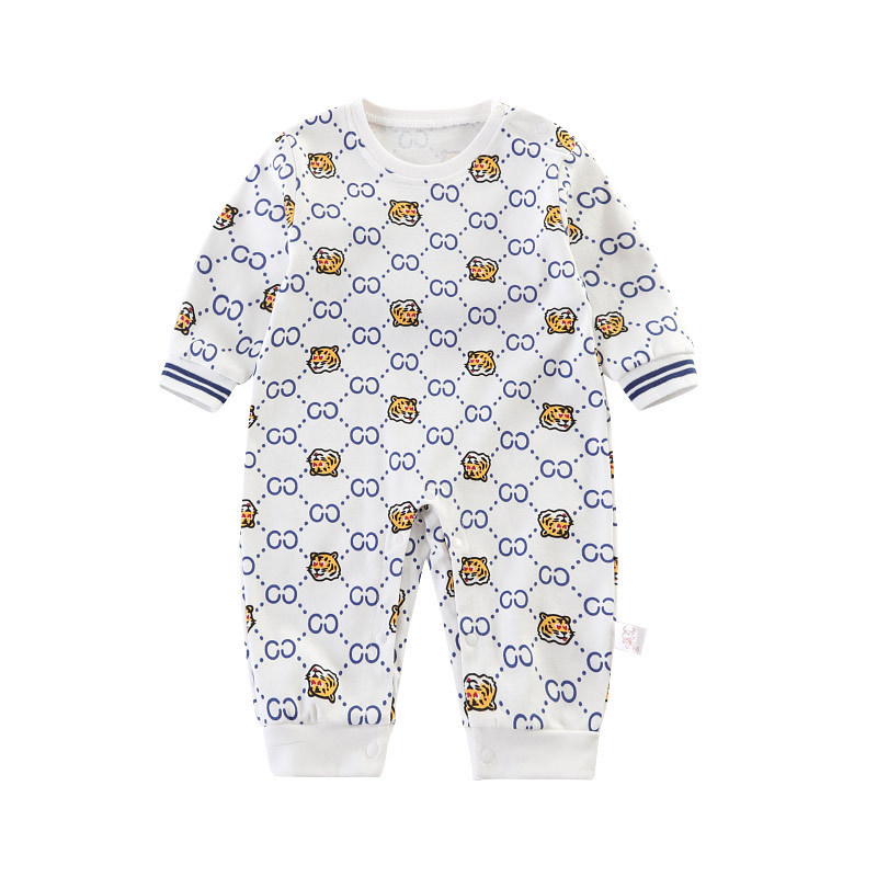 Baby Boy Overprinted Tiger Head Romper