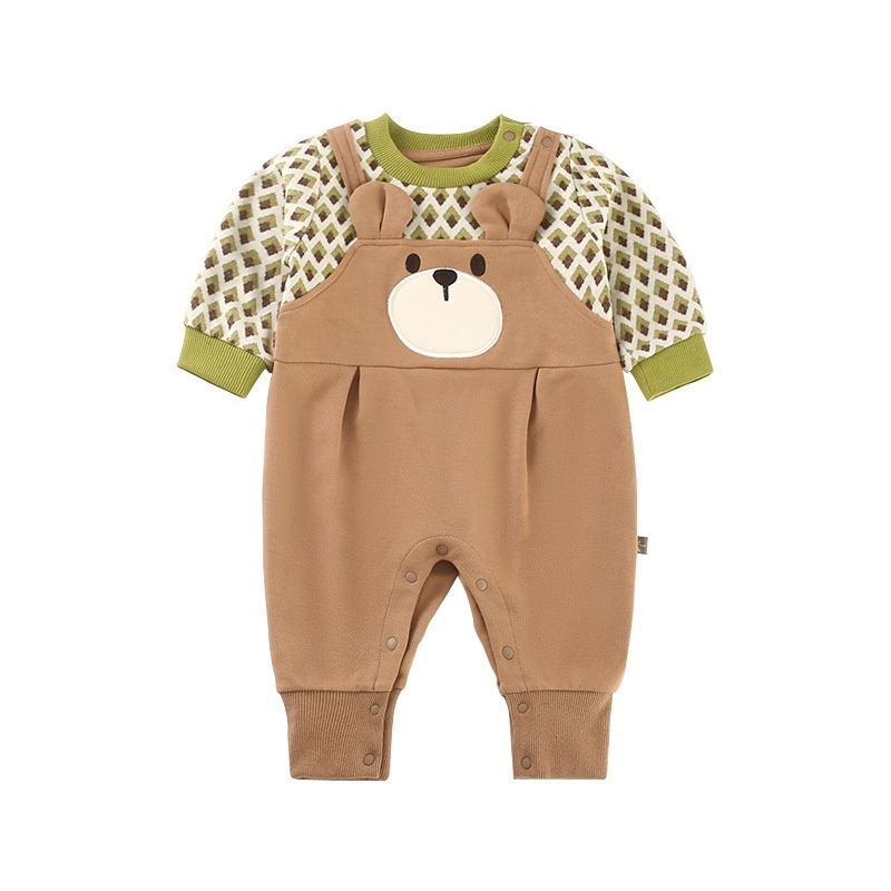 Baby Boy Eared Bear Ringer Romper