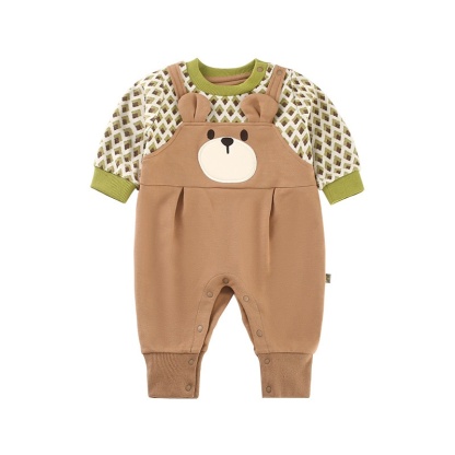 Baby Boy Eared Bear Ringer Romper