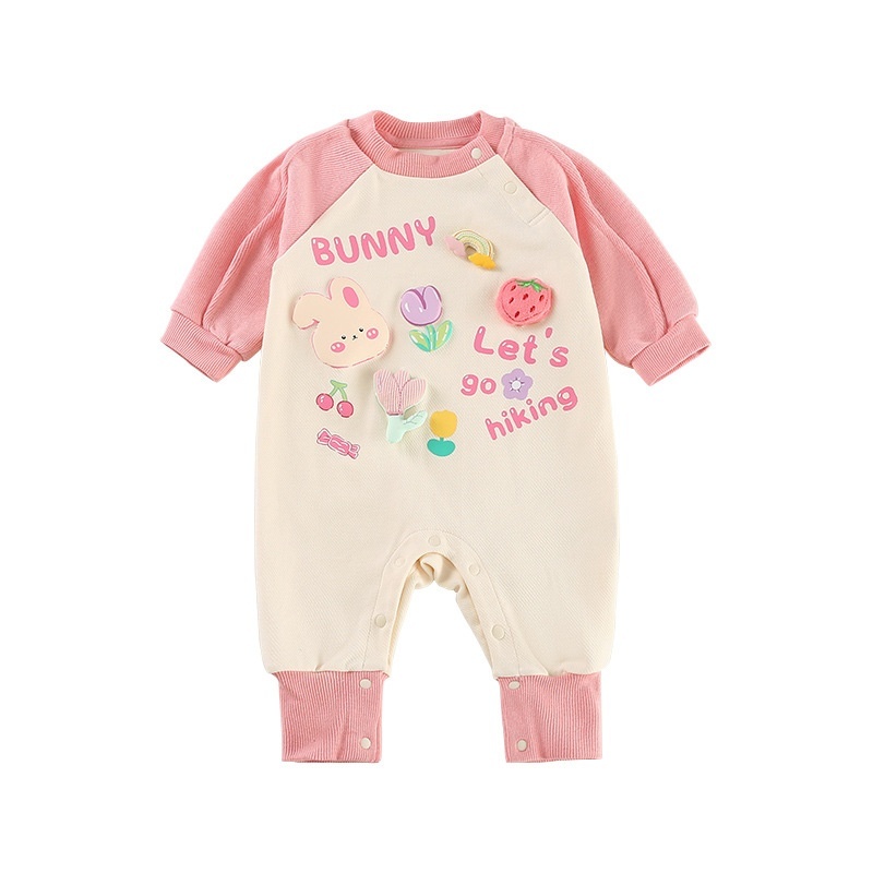 Baby Girl Cute Bunny Strawberry Romper