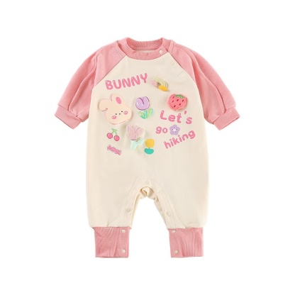 Baby Girl Cute Bunny Strawberry Romper