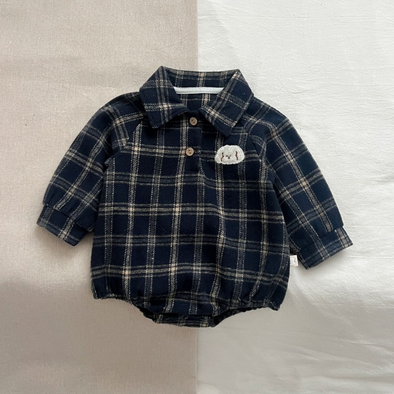 Baby Boy Plaid Long Sleeve Bodysuit 
