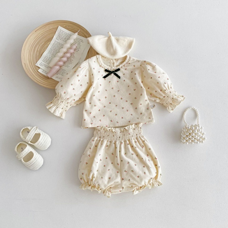 Baby Girl Small Crushed Flower Romper