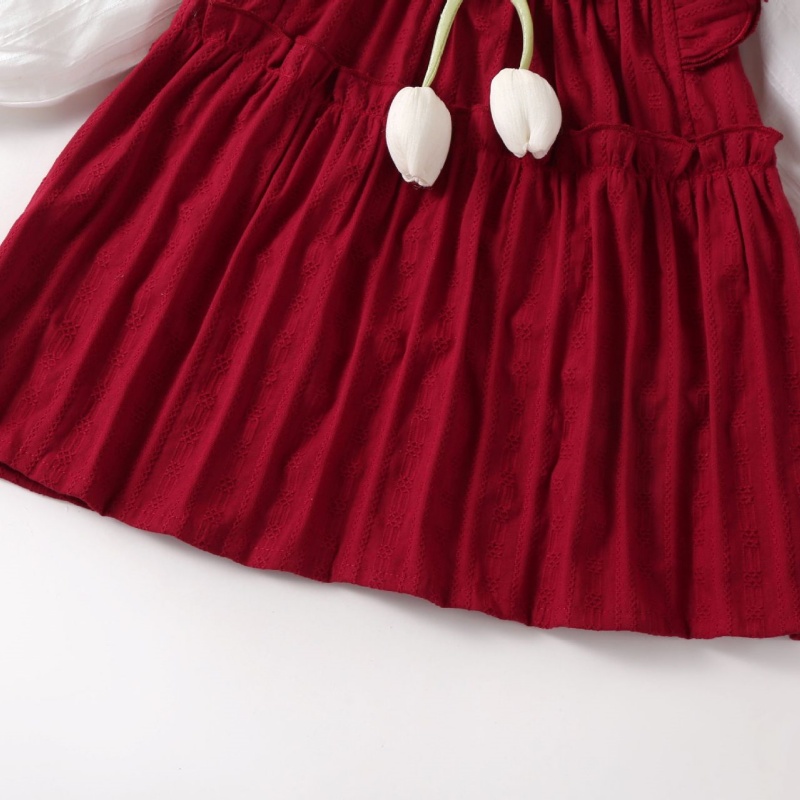 2pcs Baby Girl Long Sleeve Tulip Dress with Hat