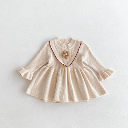 Baby Girl Floral Knit Long Sleeve Dress
