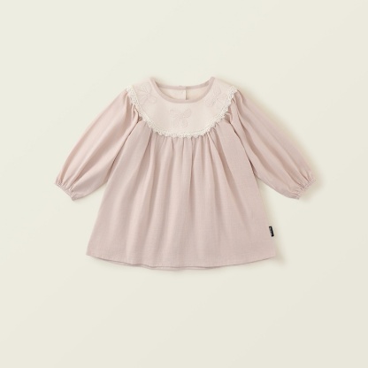 Baby Girl Bow Embroidery Long Sleeve Dress